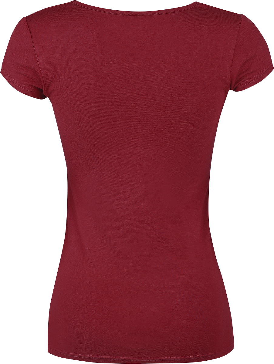 T-Shirt Manches courtes  de Black Premium by EMP - Haut V Fashion - S à XXL - pour Femme - bordeaux - Black Premium by EMP - View 2