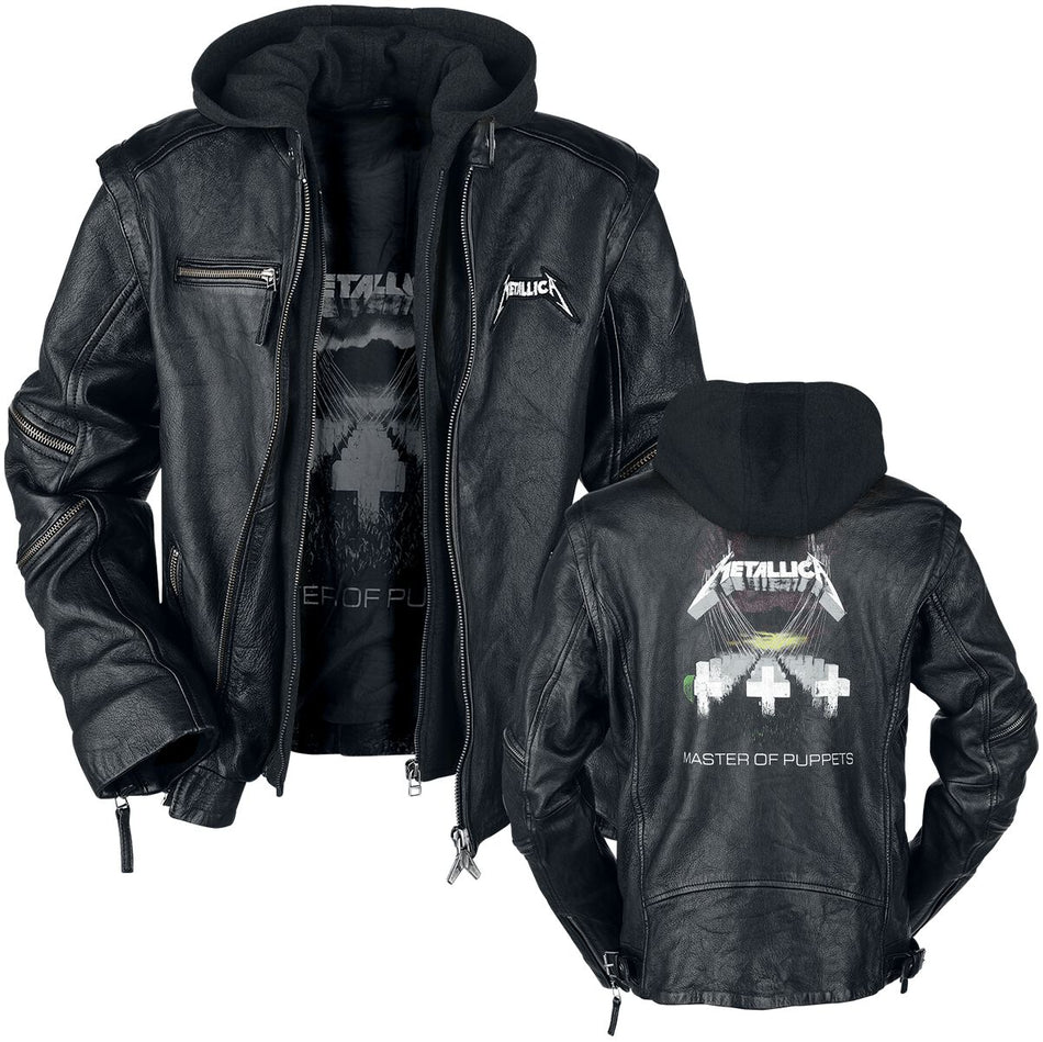 Veste en cuir  de Metallica - Master Of Puppets - M à L - pour Homme - noir - metallica