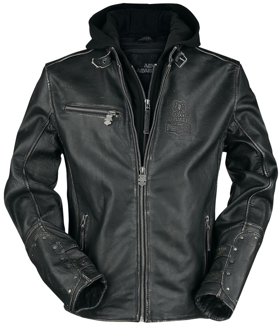 Veste en cuir  de Amon Amarth - Thorhammer - S à 3XL - pour Homme - noir - Amon Amarth