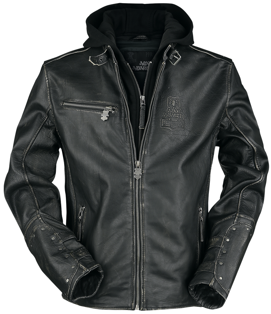 Veste en cuir  de Amon Amarth - Thorhammer - S à 3XL - pour Homme - noir - Amon Amarth