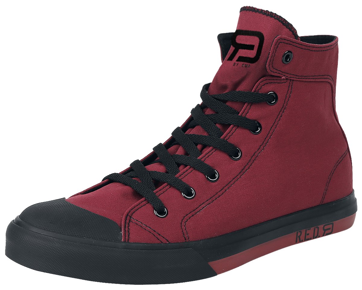 Baskets hautes Rockabilly de RED by EMP - Walk The Line - EU36 à EU47 - pour Unisexe - rouge - RED by EMP - View 2