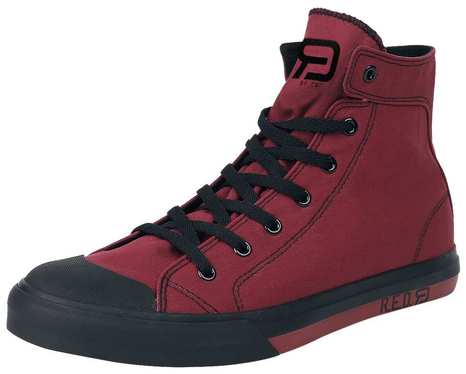 Baskets hautes Rockabilly de RED by EMP - Walk The Line - EU36 à EU47 - pour Unisexe - rouge - RED by EMP - View 2