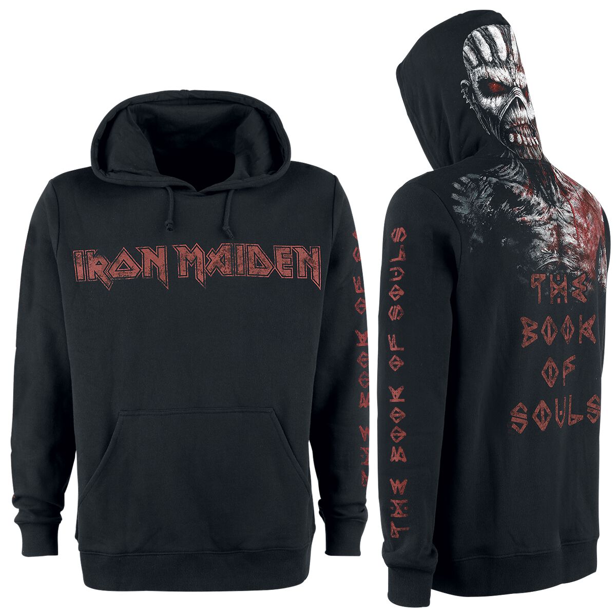 Sweat-shirt à capuche  de Iron Maiden - The Book Of Souls Eddie - M à 3XL - pour Homme - noir - Iron Maiden