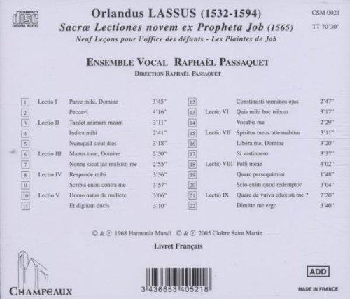 Sacræ Lectiones novem ex Propheta Job - Front Cover