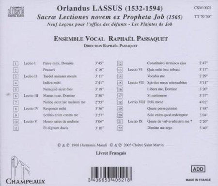 Sacræ Lectiones novem ex Propheta Job - Front Cover