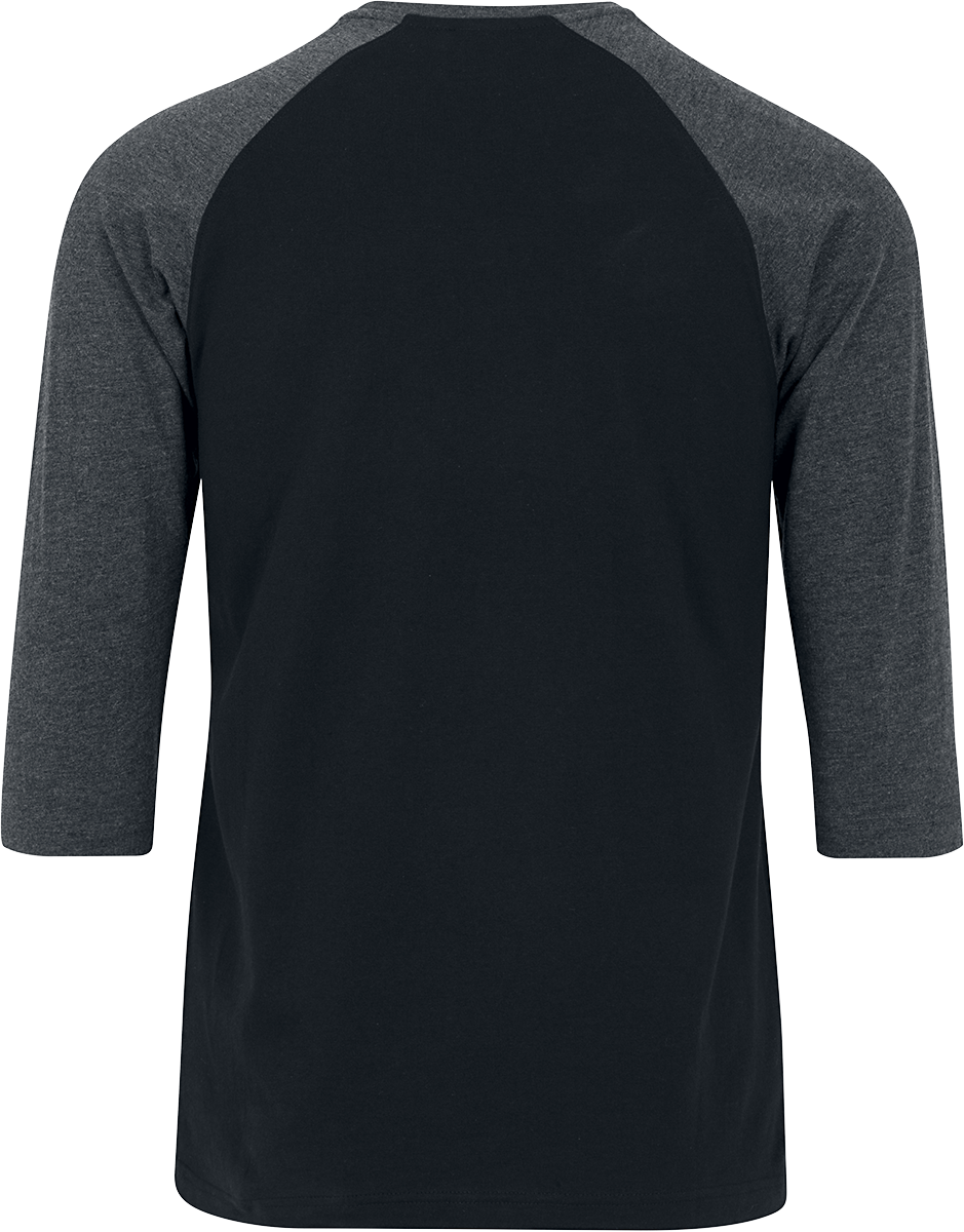 T-shirt manches longues  de Urban Classics - T-Shirt manches 3/4 Raglan - S à 5XL - pour Homme - noir/anthracite - Urban Classics - View 2