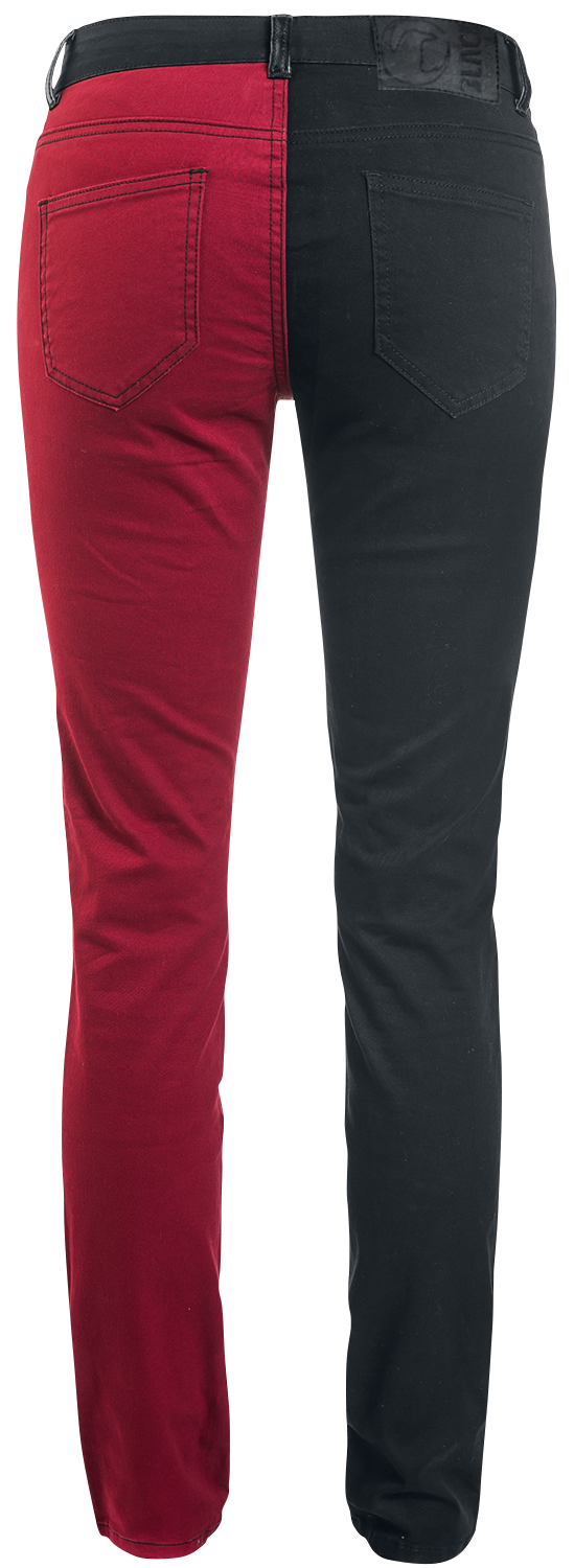 Pantalon en toile  de Black Premium by EMP - Skarlett - W27L32 à W34L34 - pour Femme - noir/rouge - Black Premium by EMP - View 2