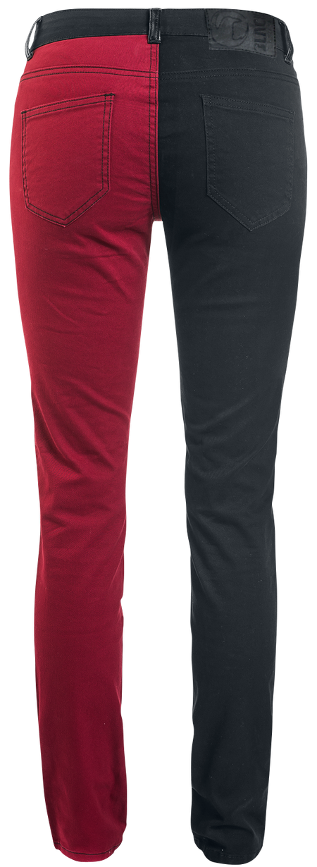 Pantalon en toile  de Black Premium by EMP - Skarlett - W27L32 à W34L34 - pour Femme - noir/rouge - Black Premium by EMP - View 2