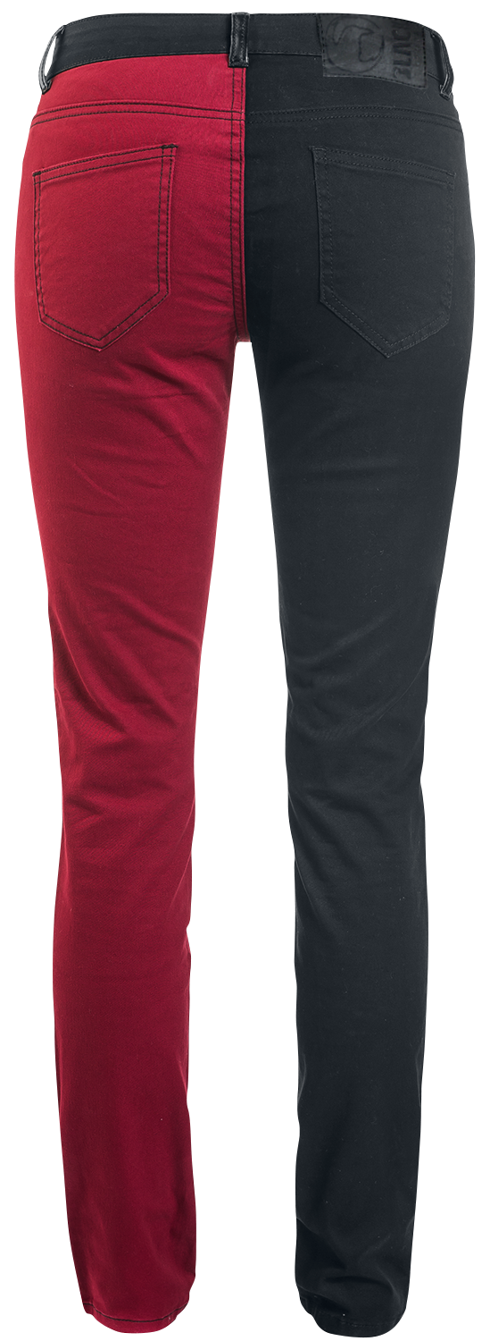 Pantalon en toile  de Black Premium by EMP - Skarlett - W27L32 à W34L34 - pour Femme - noir/rouge - Black Premium by EMP - View 2