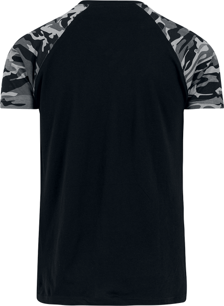 T-Shirt Manches courtes  de Urban Classics - T-Shirt Raglan Contrast - S à 4XL - pour Homme - noir/camouflage sombre - Urban Classics - View 2