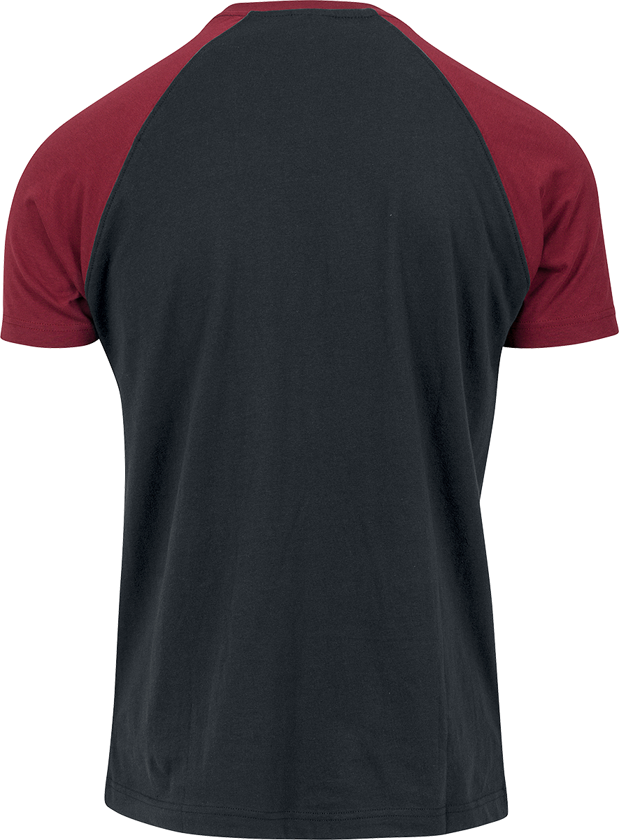 T-Shirt Manches courtes  de Urban Classics - T-Shirt Raglan Contrast - S à XXL - pour Homme - noir/bourgogne - Urban Classics - View 2