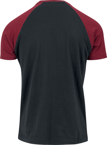 T-Shirt Manches courtes  de Urban Classics - T-Shirt Raglan Contrast - S à XXL - pour Homme - noir/bourgogne - Urban Classics - View 2