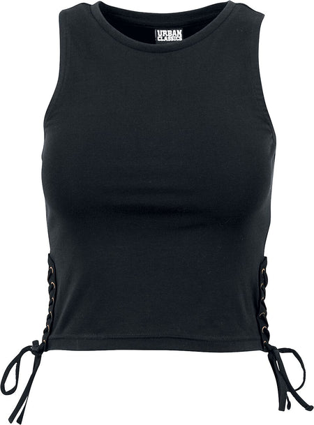 Top  de Urban Classics - Débardeur Court Avec Laçage - XS à XL - pour Femme - noir - Urban Classics