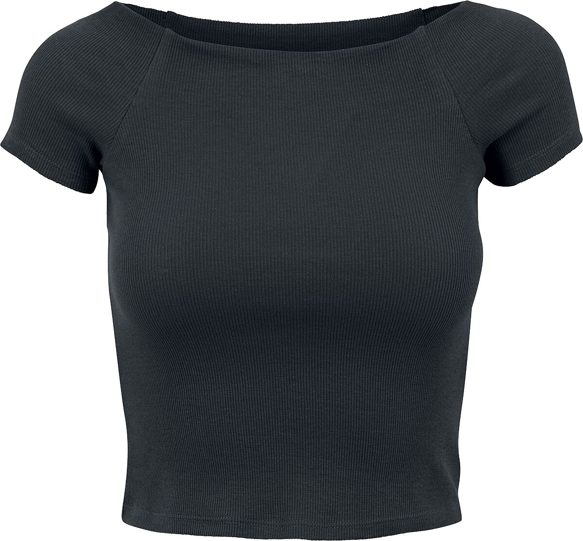 T-Shirt Manches courtes  de Urban Classics - T-shirt Court Épaules Dénudées - XS à XL - pour Femme - noir - Urban Classics