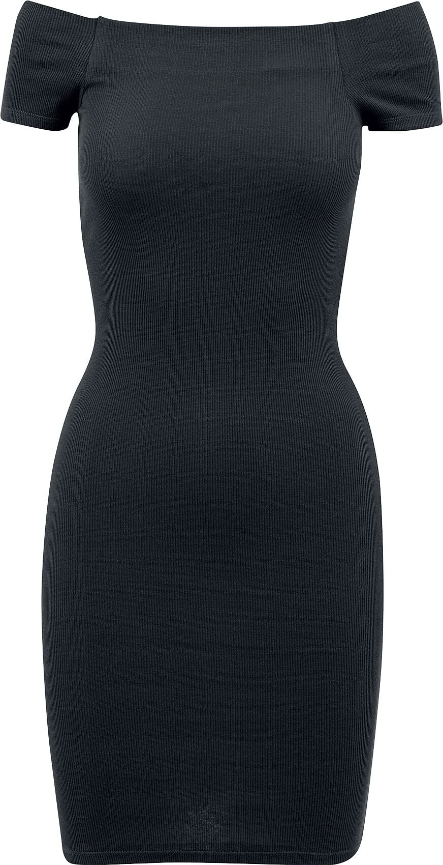 Robe courte  de Urban Classics - Robe-Pull Épaule Dénudée - XS à S - pour Femme - noir - Urban Classics