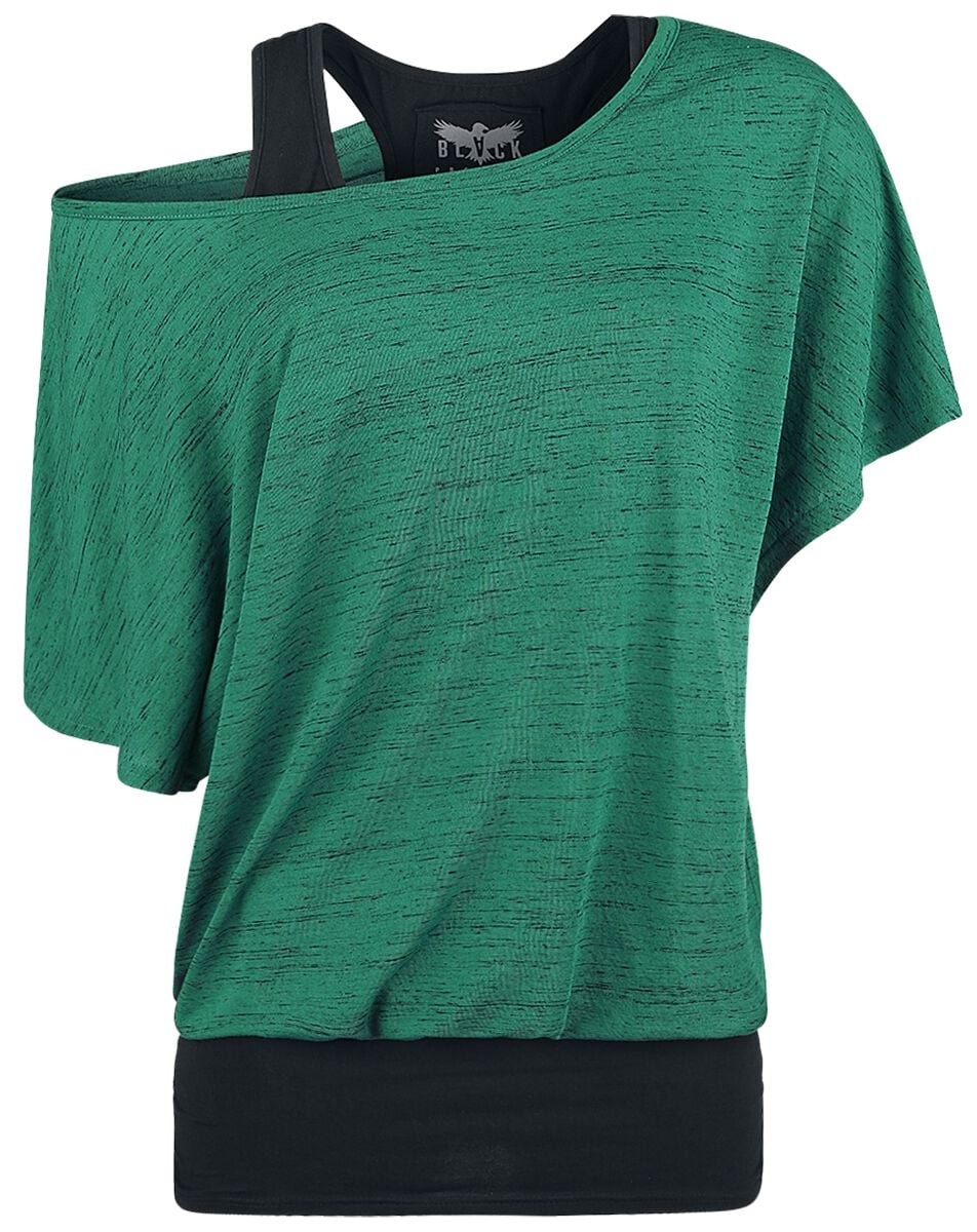 T-Shirt Manches courtes  de Black Premium by EMP - When The Heart Rules The Mind - S à XXL - pour Femme - vert/noir - Black Premium by EMP