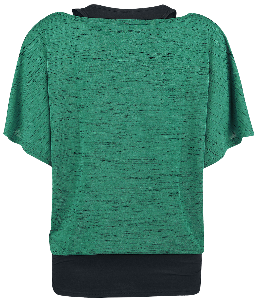 T-Shirt Manches courtes  de Black Premium by EMP - When The Heart Rules The Mind - S à M - pour Femme - vert/noir - Black Premium by EMP - View 2