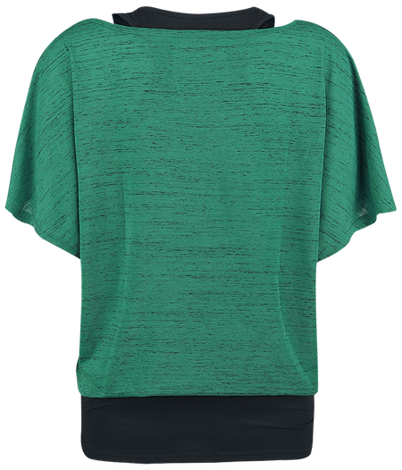 T-Shirt Manches courtes  de Black Premium by EMP - When The Heart Rules The Mind - S à M - pour Femme - vert/noir - Black Premium by EMP - View 2