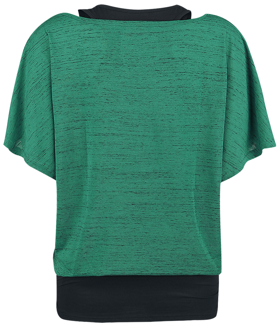 T-Shirt Manches courtes  de Black Premium by EMP - When The Heart Rules The Mind - S à M - pour Femme - vert/noir - Black Premium by EMP - View 2