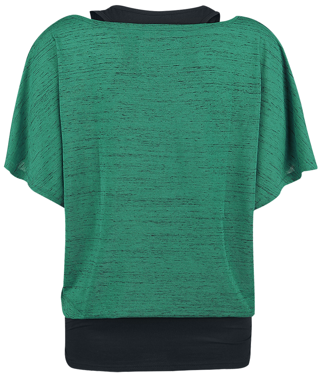 T-Shirt Manches courtes  de Black Premium by EMP - When The Heart Rules The Mind - S à XXL - pour Femme - vert/noir - Black Premium by EMP - View 2
