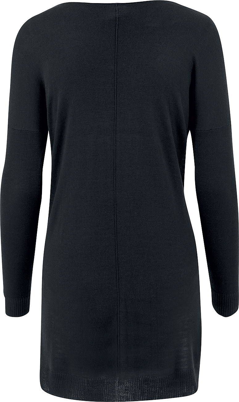 Sweat-shirt  de Urban Classics - Sweat Fin Tricot Oversize Col V - S à 4XL - pour Femme - noir - Urban Classics - View 2