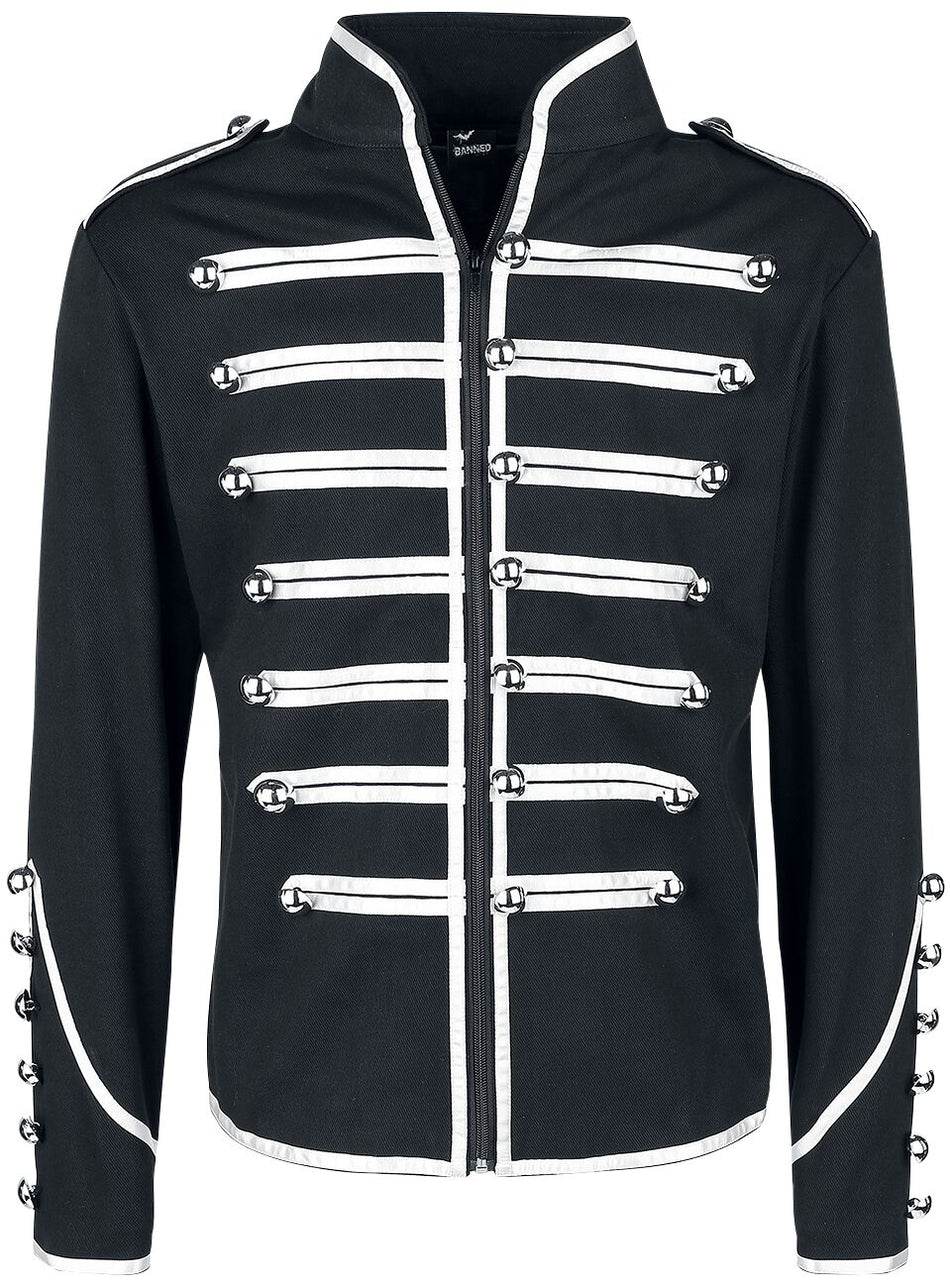Veste d'uniforme Gothic de Banned Alternative - Veste De Style Officier - L à 5XL - pour Homme - noir/argent - Banned Alternative