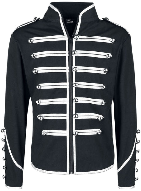 Veste d'uniforme Gothic de Banned Alternative - Veste De Style Officier - S à 5XL - pour Homme - noir/argent - Banned Alternative
