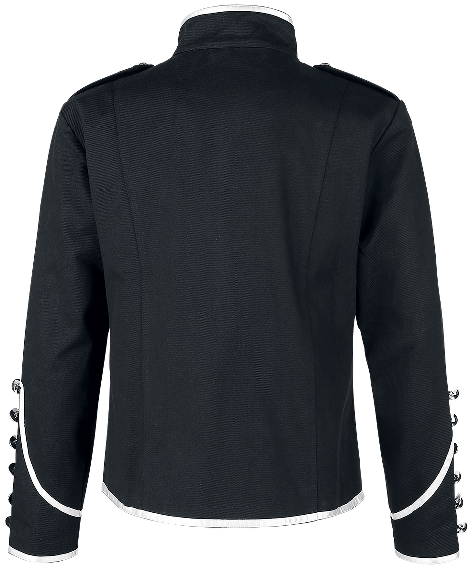 Veste d'uniforme Gothic de Banned Alternative - Veste De Style Officier - L à 5XL - pour Homme - noir/argent - Banned Alternative - View 2