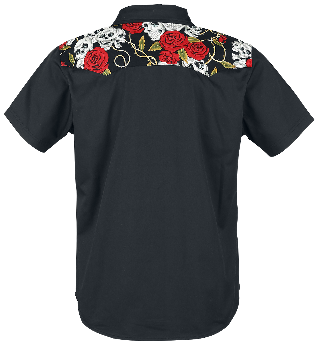 Chemise manches courtes Rockabilly de Banned Alternative - Skull Rose - M - pour Homme - noir - Banned Alternative - View 2