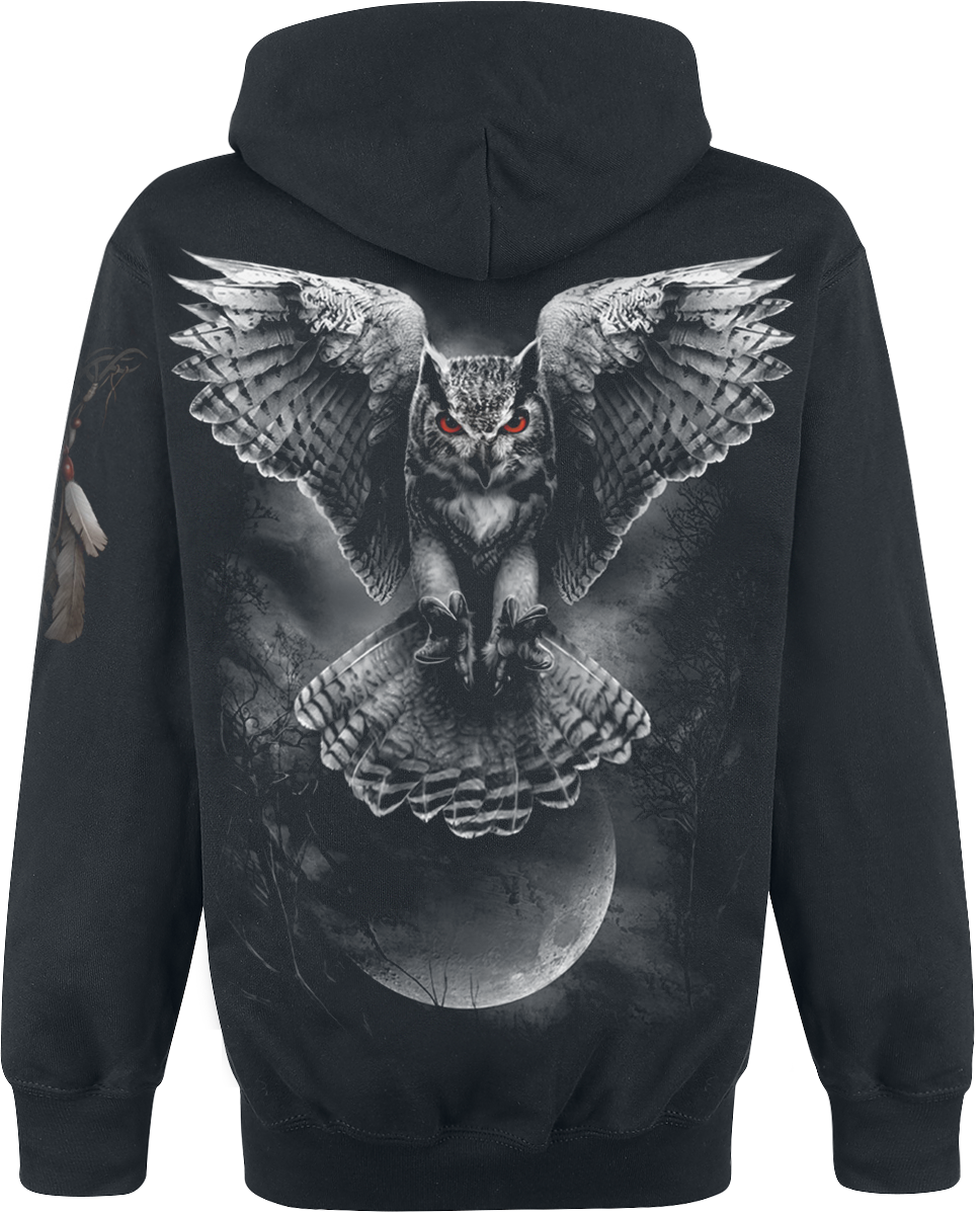 Sweat-shirt à capuche Gothic de Spiral - Wings Of Wisdom - S à XXL - pour Homme - noir - Spiral - View 2