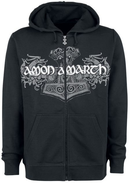 Sweat-shirt zippé à capuche  de Amon Amarth - Thorhammer - S à 3XL - pour Homme - noir - Amon Amarth - View 2