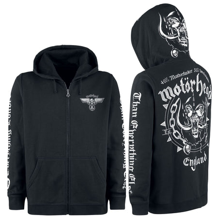 Sweat-shirt zippé à capuche  de Motörhead - England - M à 3XL - pour Homme - noir - Motörhead