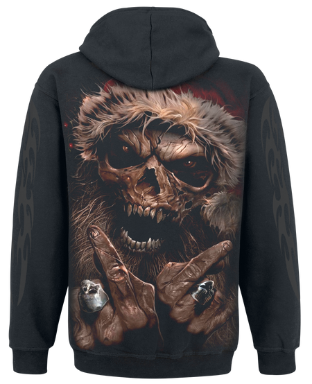 Sweat-shirt à capuche Gothic de Spiral - Rock Santa - M à L - pour Homme - noir - Spiral - View 2