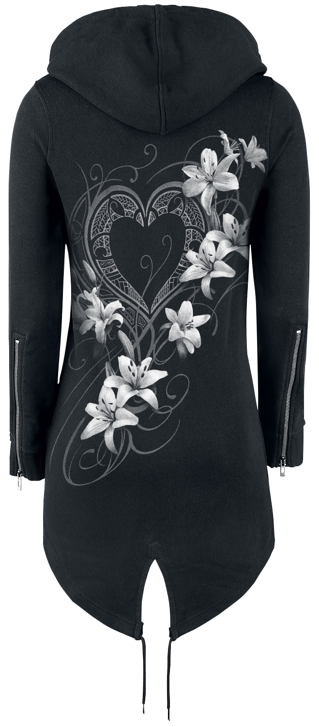 Sweat-shirt zippé à capuche  de Spiral - Pure Of Heart - L à XXL - pour Femme - noir - Spiral - View 2