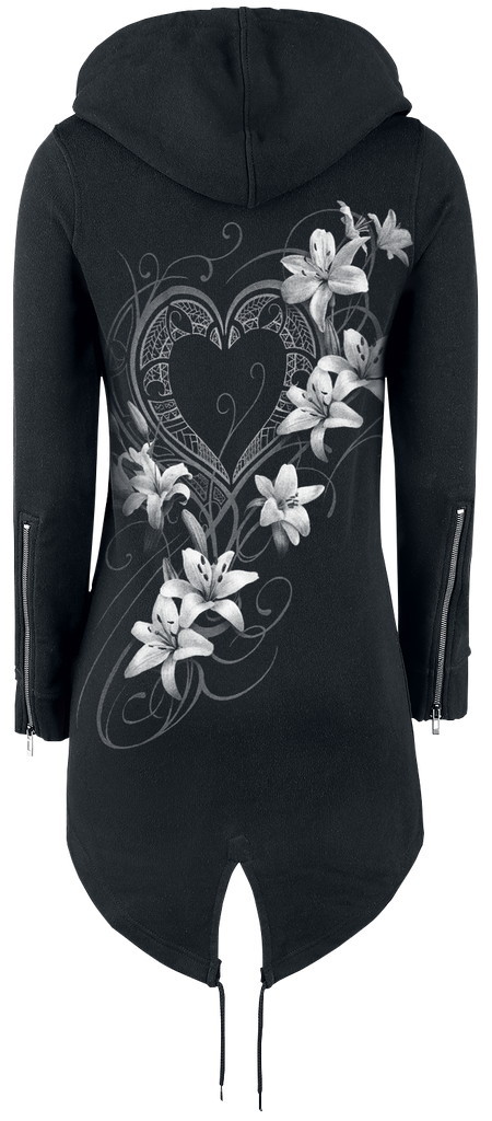 Sweat-shirt zippé à capuche  de Spiral - Pure Of Heart - L à XXL - pour Femme - noir - Spiral - View 2