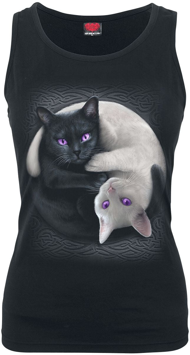 Top  de Spiral - Yin Yang Cats - M à XXL - pour Femme - noir - Spiral