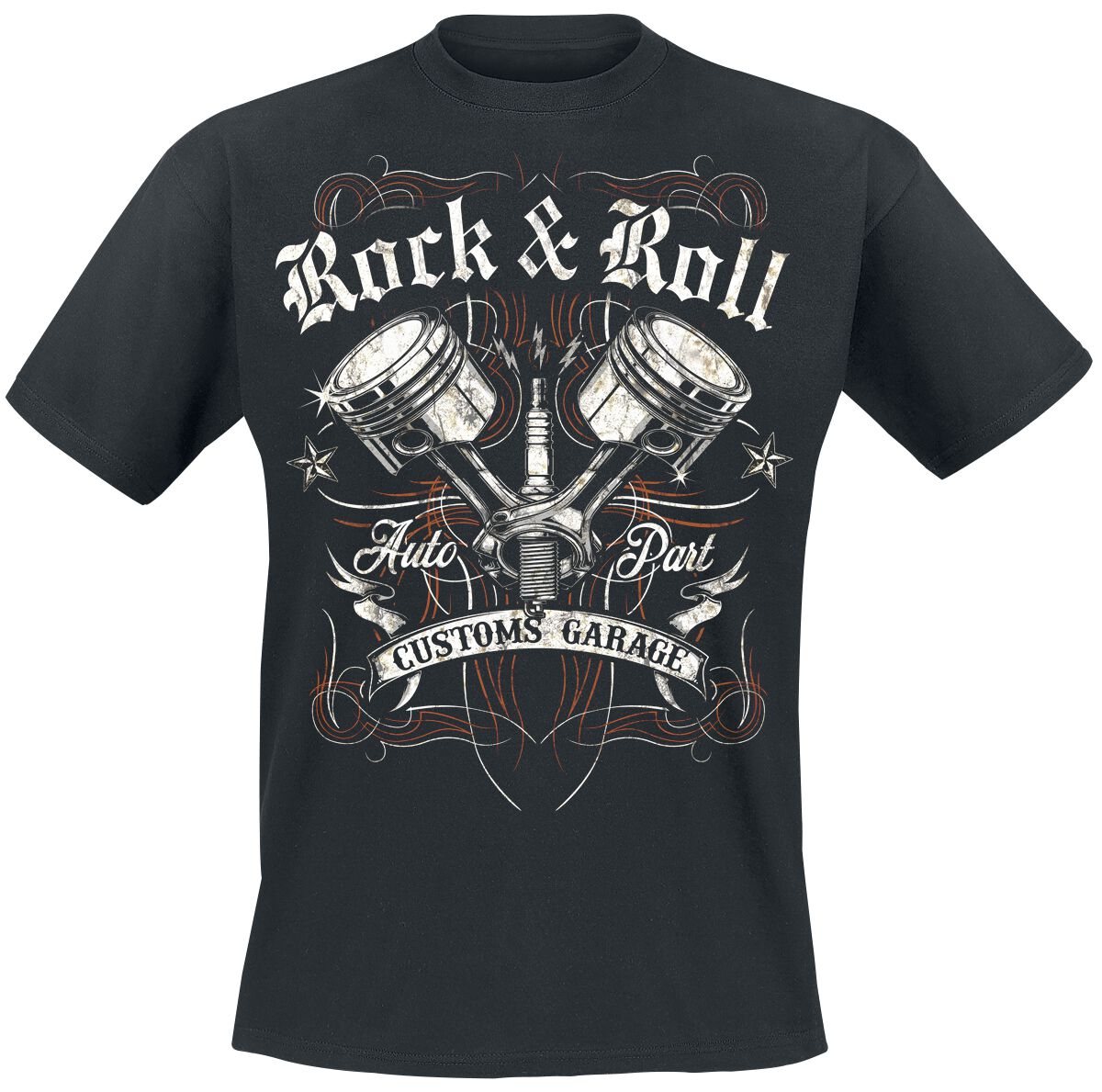 T-Shirt Manches courtes Rockabilly de RnR Custom Garage - S à 5XL - pour Homme - noir - RnR Custom Garage