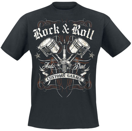 T-Shirt Manches courtes Rockabilly de RnR Custom Garage - S à 5XL - pour Homme - noir - RnR Custom Garage