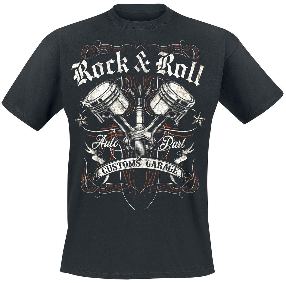 T-Shirt Manches courtes Rockabilly de RnR Custom Garage - S à 5XL - pour Homme - noir - RnR Custom Garage