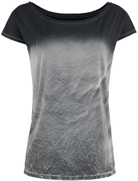T-Shirt Manches courtes  de Outer Vision - Top Marylin - S à XXL - pour Femme - gris/noir - Outer Vision