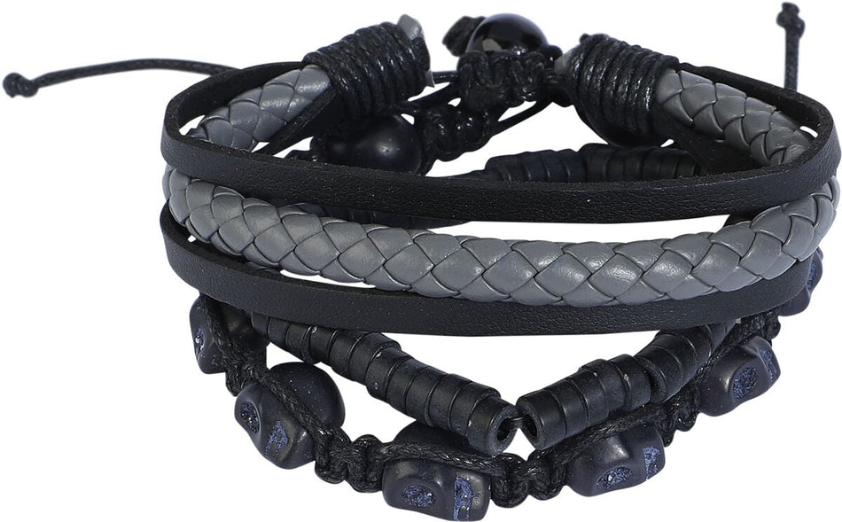 Set de bracelets Gothic de Rock Rebel by EMP - Crânes - pour Unisexe - noir/gris - Rock Rebel by EMP