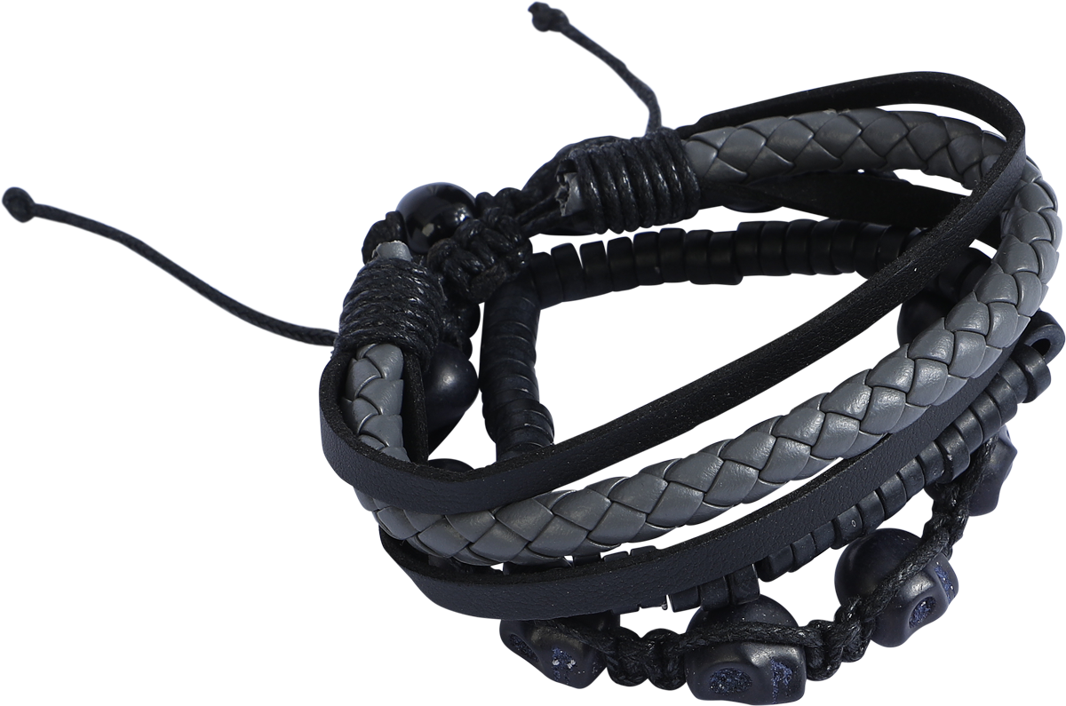 Set de bracelets Gothic de Rock Rebel by EMP - Crânes - pour Unisexe - noir/gris - Rock Rebel by EMP - View 2