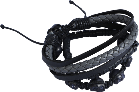 Set de bracelets Gothic de Rock Rebel by EMP - Crânes - pour Unisexe - noir/gris - Rock Rebel by EMP - View 2