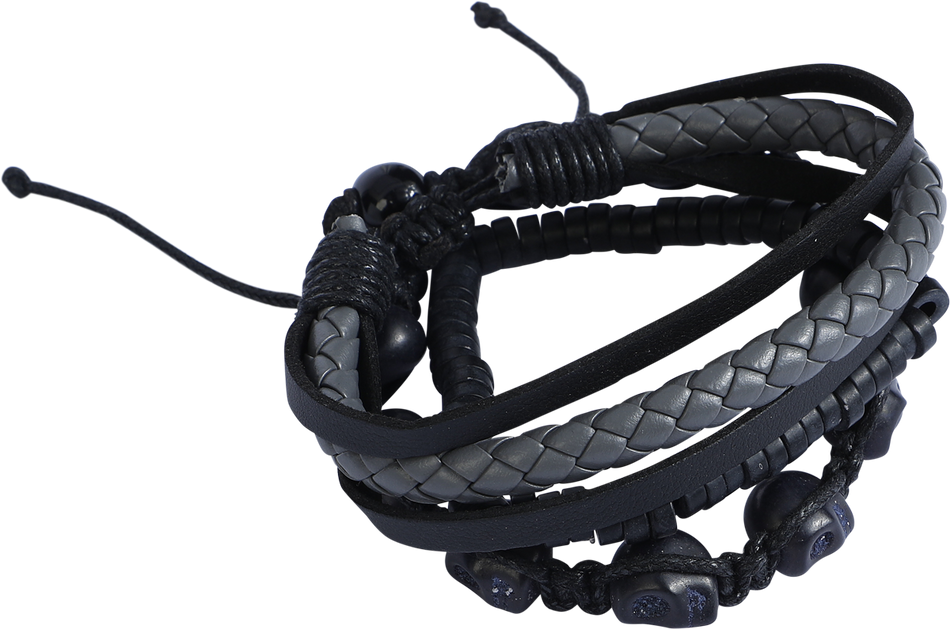 Set de bracelets Gothic de Rock Rebel by EMP - Crânes - pour Unisexe - noir/gris - Rock Rebel by EMP - View 2