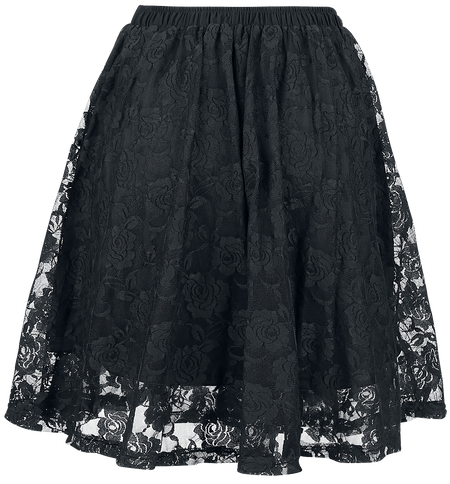 Jupe courte  de Gothicana by EMP - Jupe Recouverte De Dentelle - S à 3XL - pour Femme - noir - Gothicana by EMP - View 2