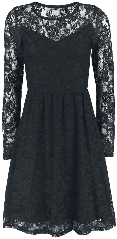 Robe courte Gothic de Gothicana by EMP - Robe Dentelle - S à 7XL - pour Femme - noir - Gothicana by EMP