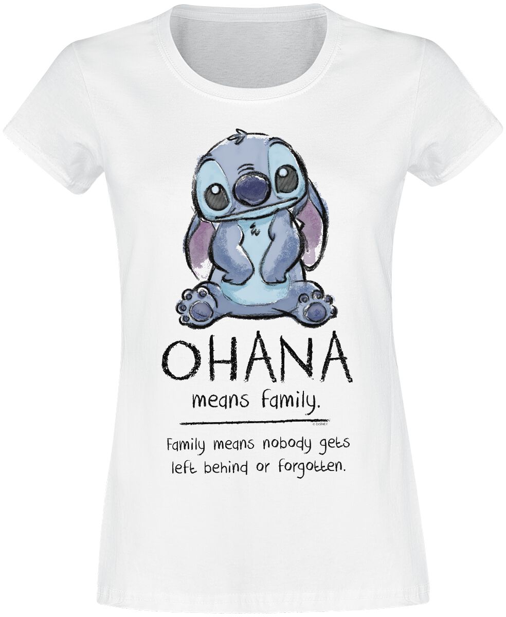 T-Shirt Manches courtes Disney de Lilo & Stitch - Ohana Means Family - XS à XXL - pour Femme - blanc - Lilo & Stitch