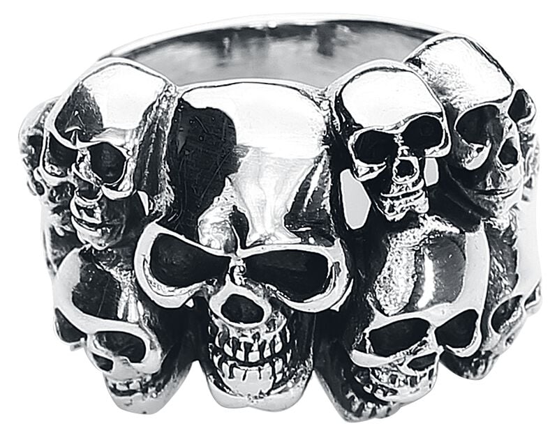 Bague Gothic de etNox hard and heavy - Crânes - pour Homme - couleur argent - etNox hard and heavy