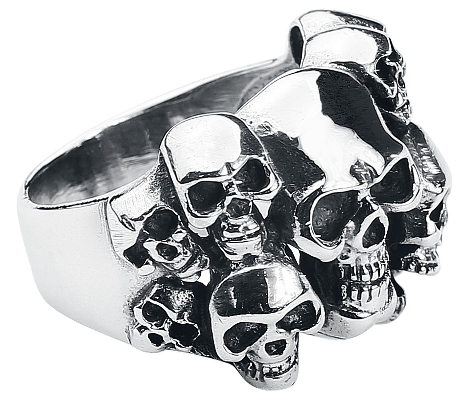 Bague Gothic de etNox hard and heavy - Crânes - pour Homme - couleur argent - etNox hard and heavy - View 2