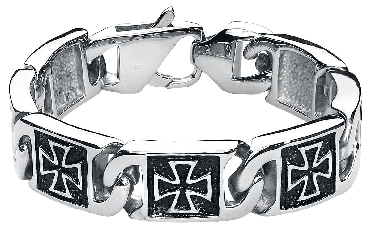 Bracelet  de etNox hard and heavy - Iron Cross - pour Homme - couleur argent - etNox hard and heavy